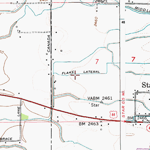 Topographic Map of Flake Lateral, ID