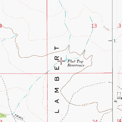 Topographic Map of Flat Top Reservoir, ID
