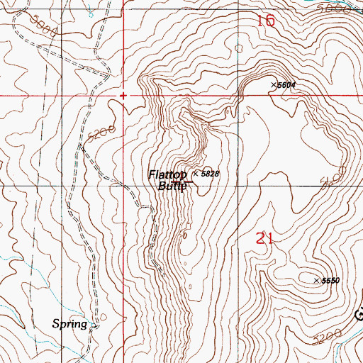 Topographic Map of Flattop Butte, ID