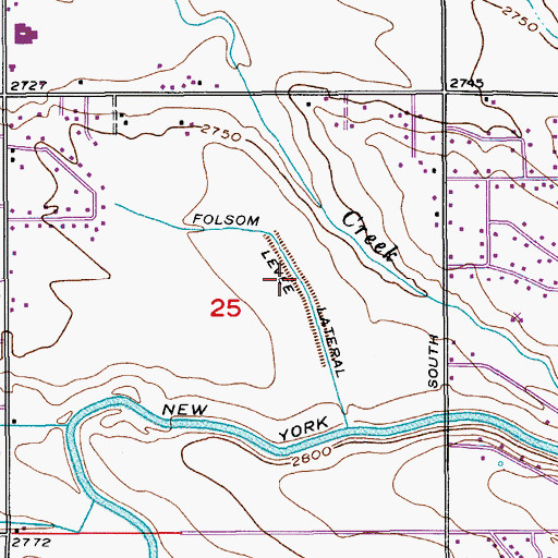 Topographic Map of Folsom Lateral, ID