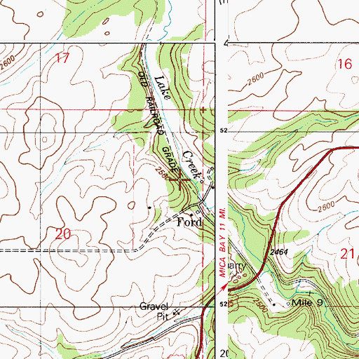 Topographic Map of Ford School, ID