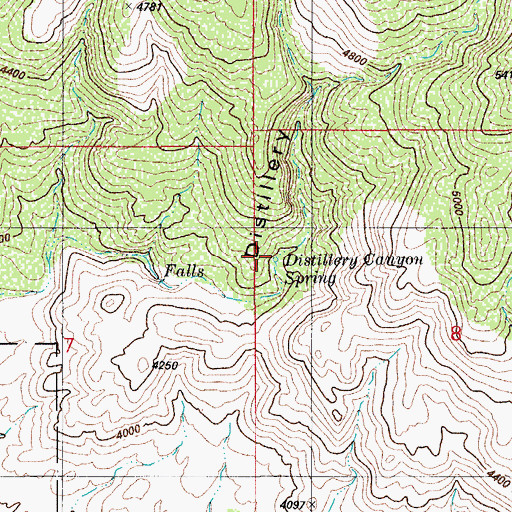 Topographic Map of Distillery Canyon Spring, AZ