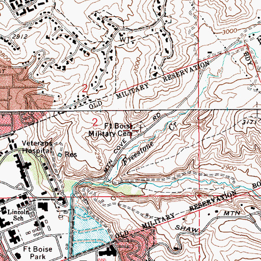 Topographic Map of Fort Boise Military Cemetery, ID