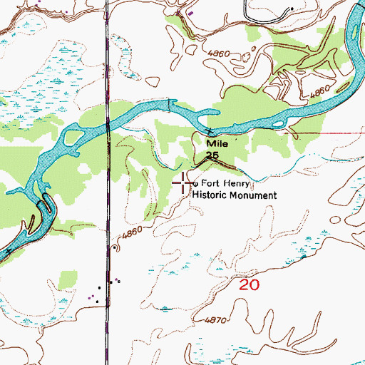 Topographic Map of Fort Henry Historic Monument, ID