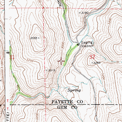 Topographic Map of Fourmile Creek, ID
