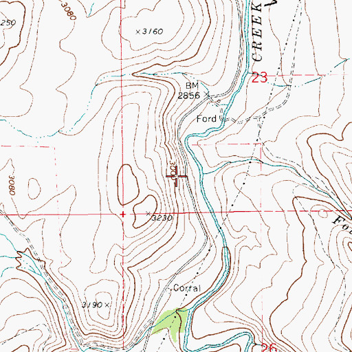 Topographic Map of Fourmile Creek, ID