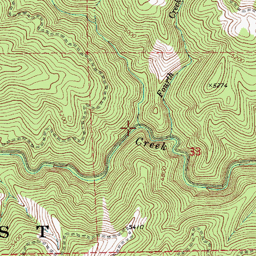 Topographic Map of Fourth Creek, ID