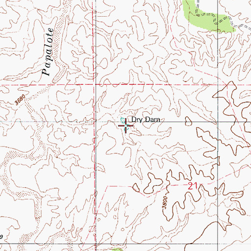 Topographic Map of Dry Dam, AZ