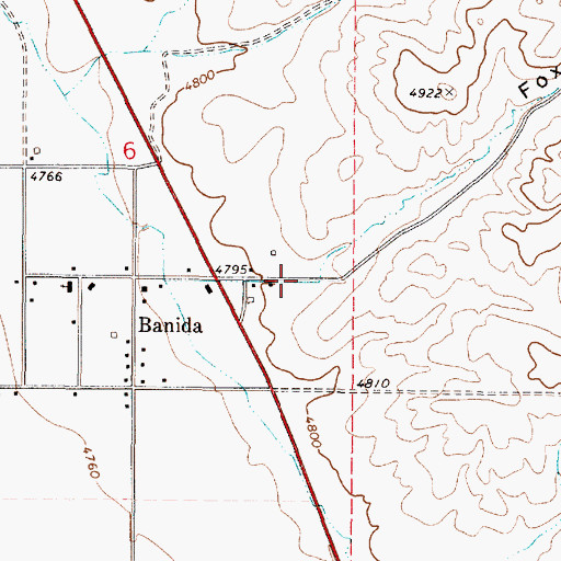 Topographic Map of Fox Hollow, ID