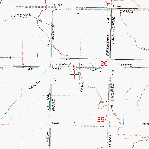 Topographic Map of Fred Lateral, ID