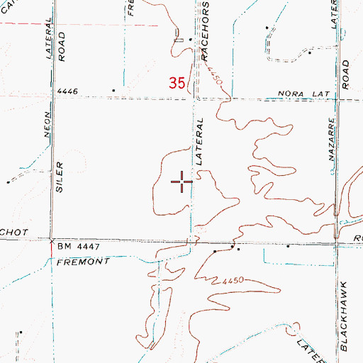 Topographic Map of Fremont Lateral, ID