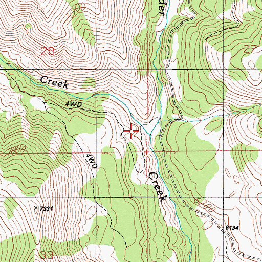 Topographic Map of French Creek, ID