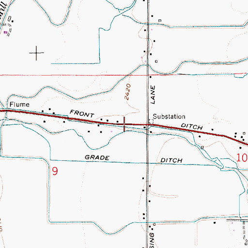 Topographic Map of Front Ditch, ID