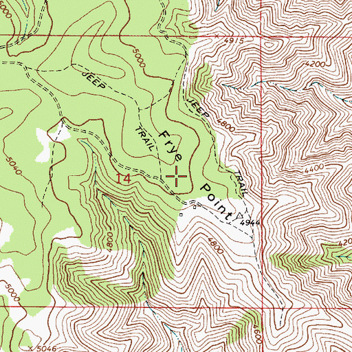 Topographic Map of Frye Point, ID