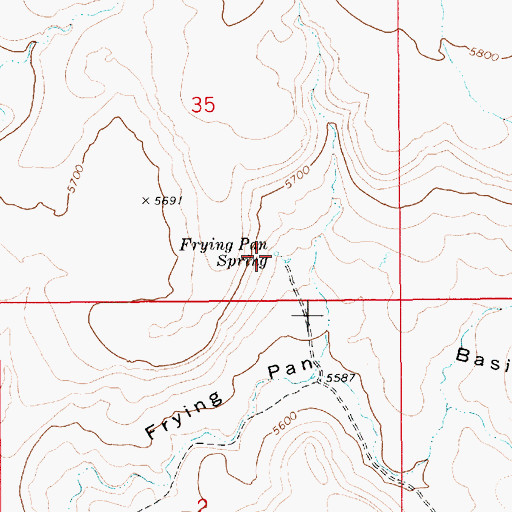 Topographic Map of Frying Pan Spring, ID