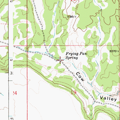 Topographic Map of Frying Pan Spring, ID