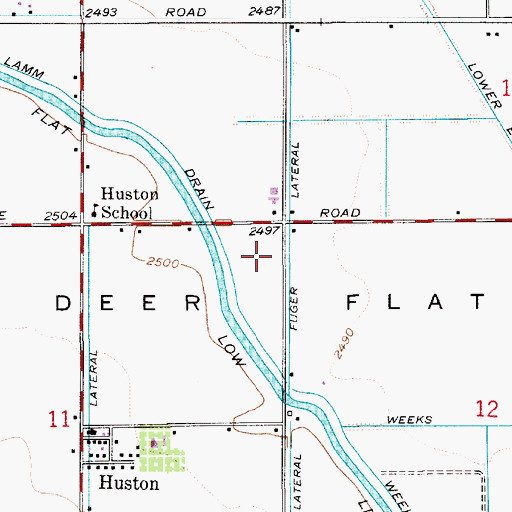 Topographic Map of Fuger Lateral, ID