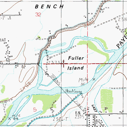 Topographic Map of Fuller Island, ID
