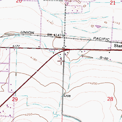Topographic Map of G 20 Lateral, ID