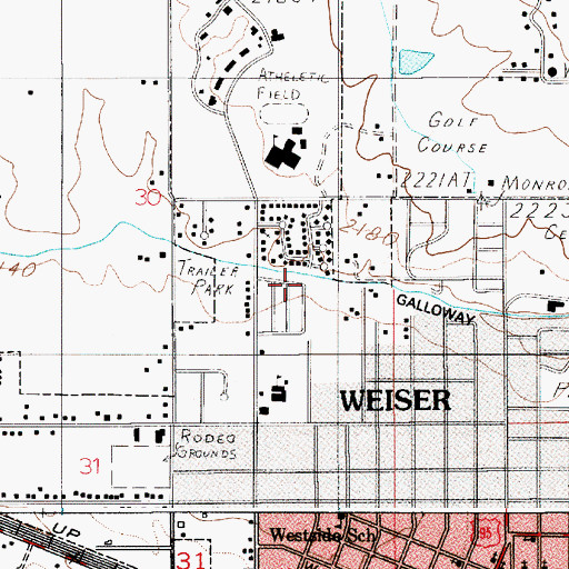 Topographic Map of Galloway Canal, ID
