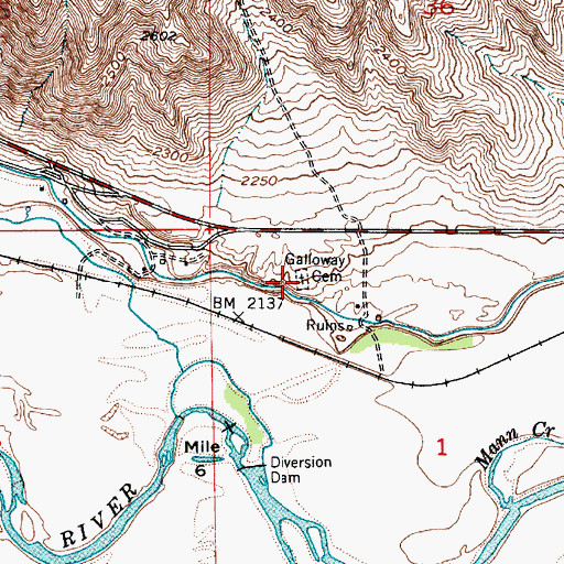 Topographic Map of Galloway Cemetery, ID