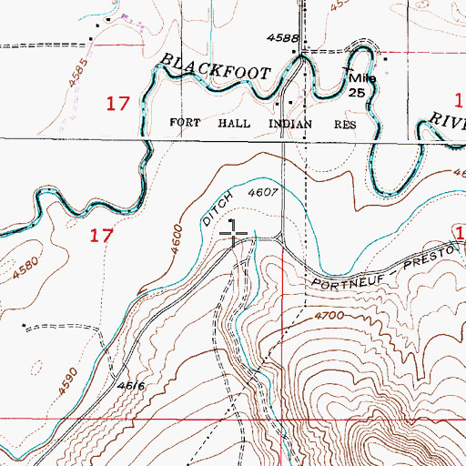 Topographic Map of Garden Creek, ID