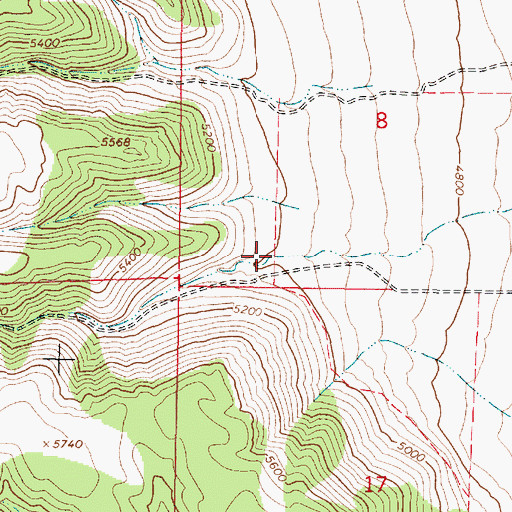 Topographic Map of Gardner Canyon, ID
