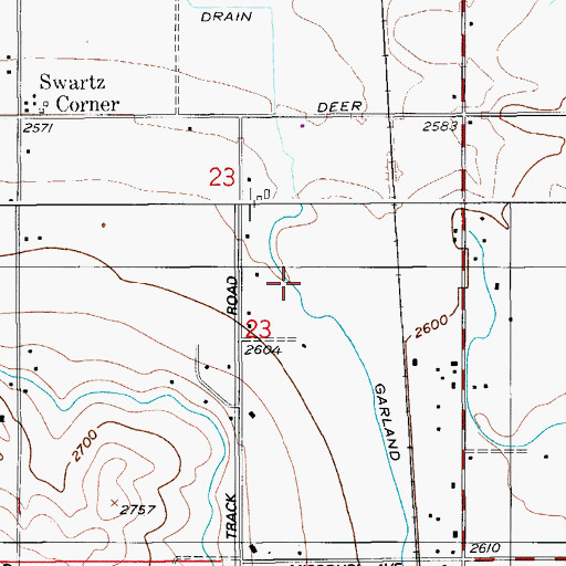 Topographic Map of Garland Drain, ID