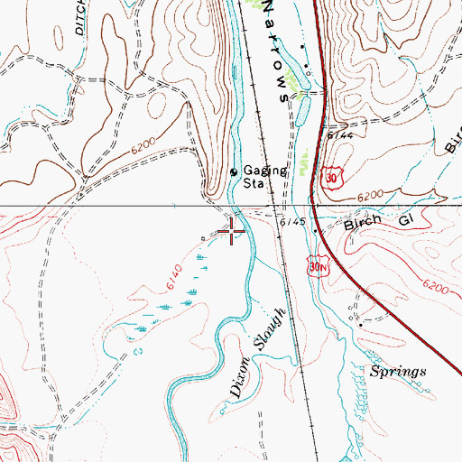 Topographic Map of Garrett Creek, WY