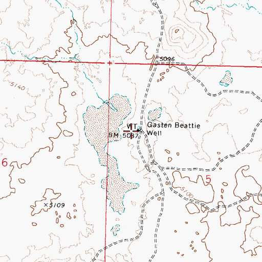 Topographic Map of Gasten Beattie Well, ID