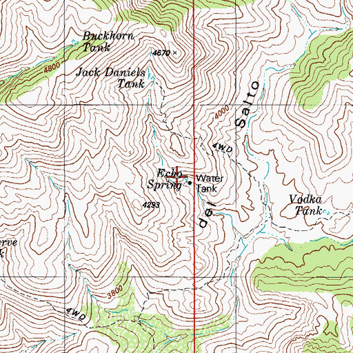 Topographic Map of Echo Spring, AZ