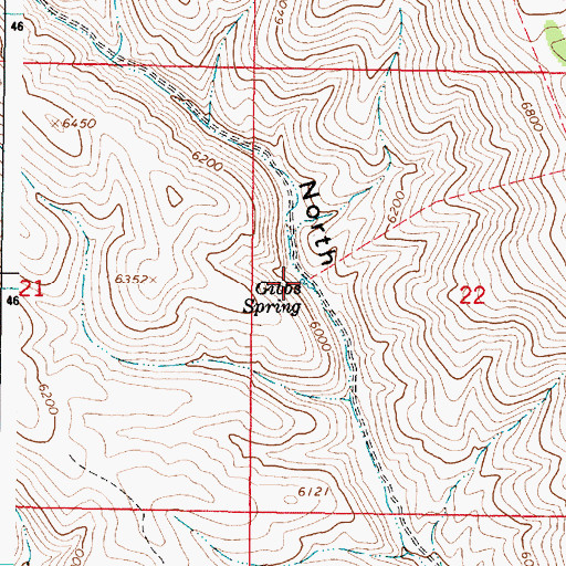 Topographic Map of Gibbs Spring, ID