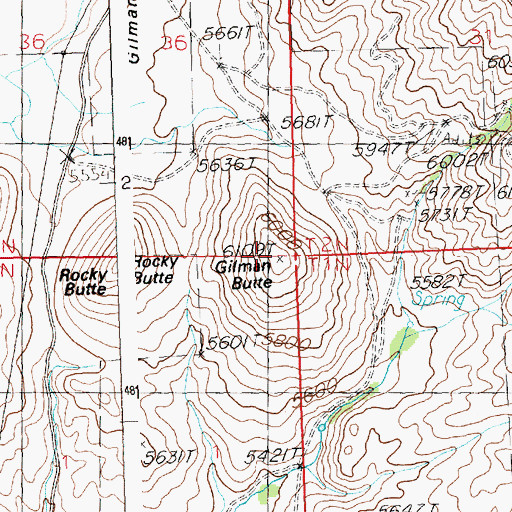 Topographic Map of Gilman Butte, ID