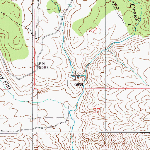 Topographic Map of Gilmore Creek, ID