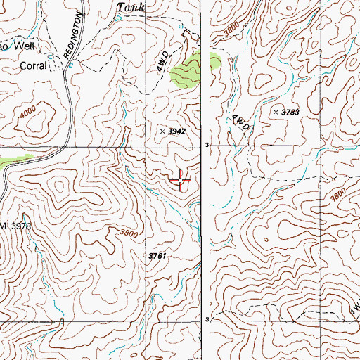 Topographic Map of El Raton Tank, AZ