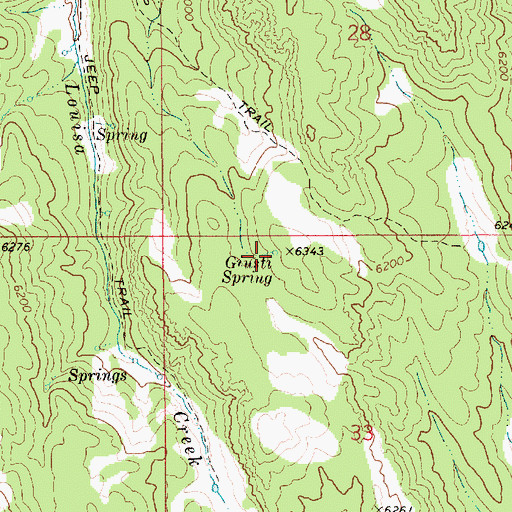 Topographic Map of Giusti Spring, ID