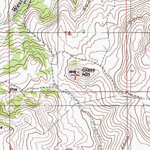 Topographic Map of Glass Hill, ID
