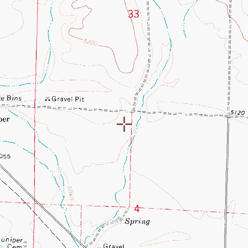 Topographic Map of Glen Canyon, ID