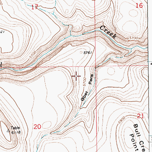 Topographic Map of Goat Pens, ID