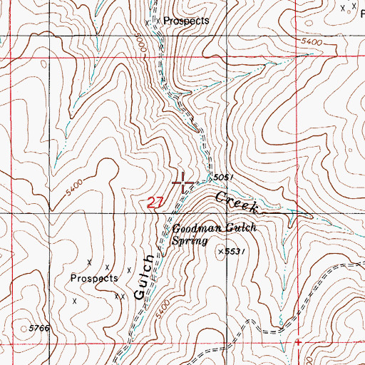 Topographic Map of Goodman Gulch, ID