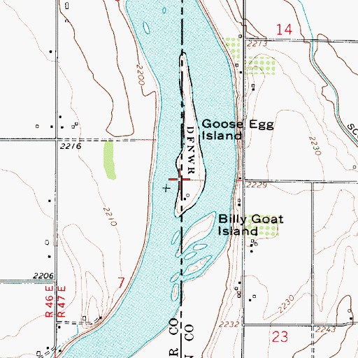 Topographic Map of Goose Egg Island, ID