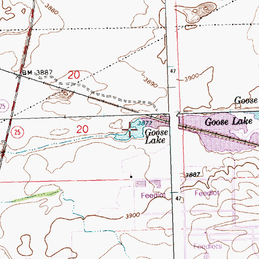 Topographic Map of Goose Lake, ID