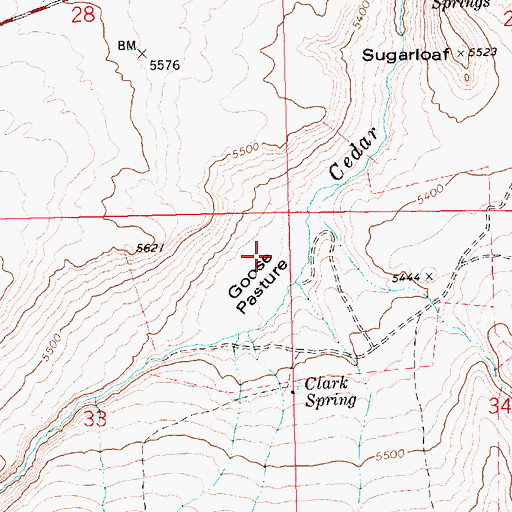 Topographic Map of Goose Pasture, ID