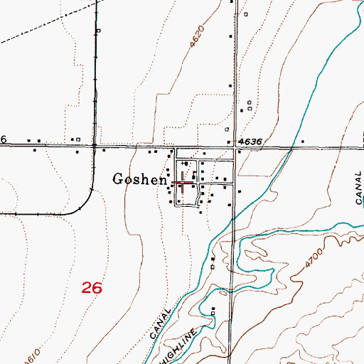 Topographic Map of Goshen, ID