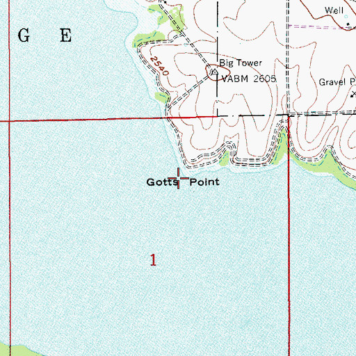 Topographic Map of Gotts Point, ID