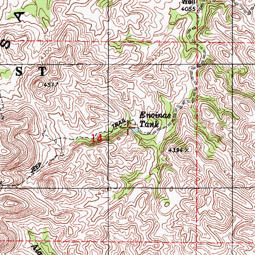 Topographic Map of Encinas Tank, AZ