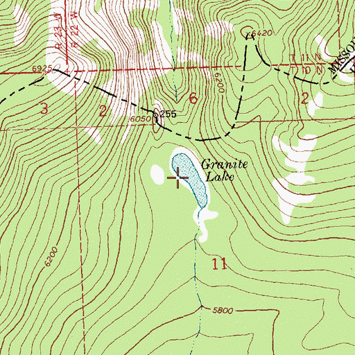 Topographic Map of Granite Lake, ID