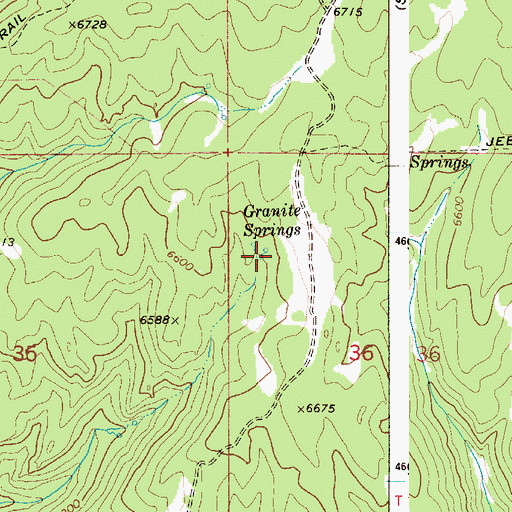 Topographic Map of Granite Springs, ID