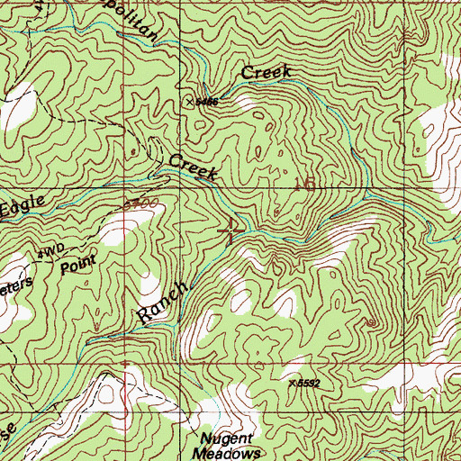 Topographic Map of Gray Eagle Creek, ID