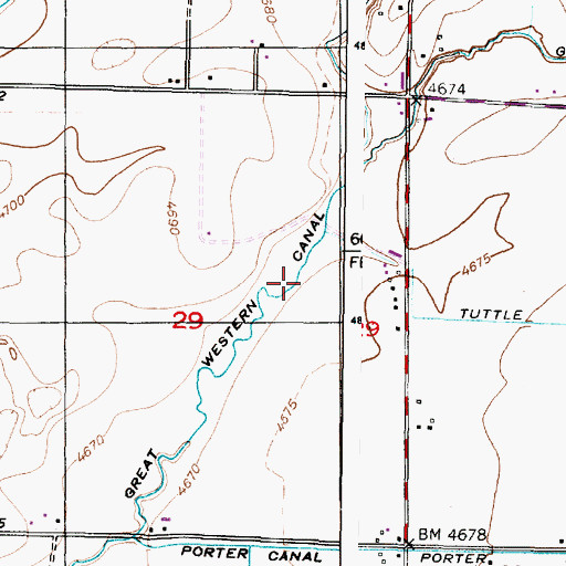 Topographic Map of Great Western Canal, ID